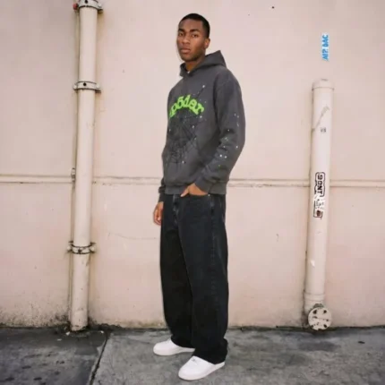 Sp5der Wait Web Slate Grey Hoodie