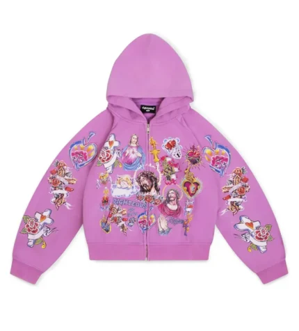 Righteous Risen King Zip Up Hoodie Purple