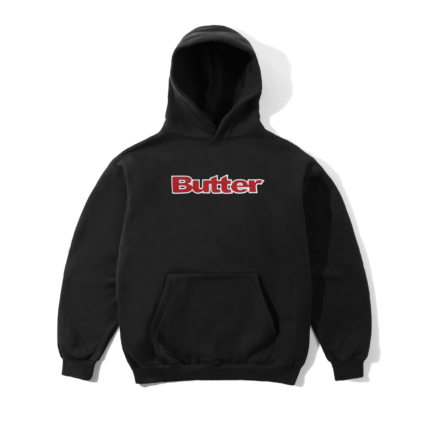 Butter Applique Black Pullover Hoodie