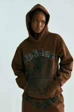 SP5DER OG WEB BROWN HOODIE