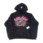 Sp5der Angel Number 666 Black/Pink Hoodie
