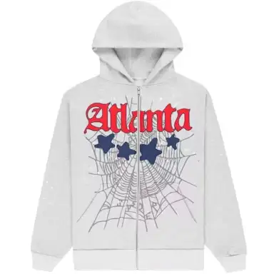 Sp5der Atlanta Full Heather Grey Zip Hoodie