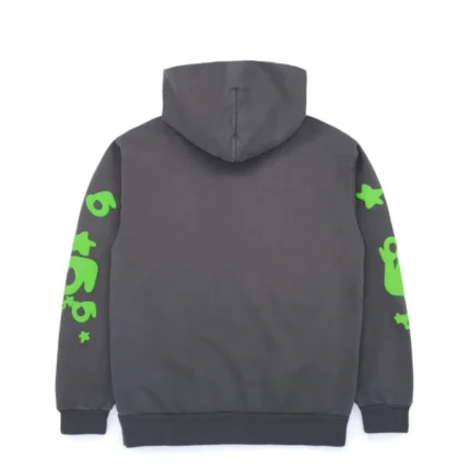 Sp5der Beluga Grey/Green Hoodie