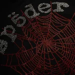 Sp5der Rhinestone OG Web V2 Black Hoodie