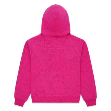 Sp5der Rhinestone Logo Pink Hoodie