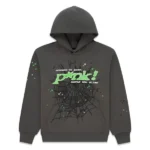 Sp5der Web Graphic Green Charcoal Hoodie