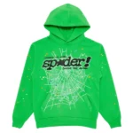 Sp5der Web Graphic Green Hoodie