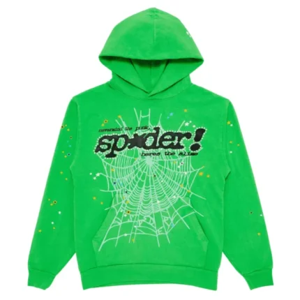 Sp5der Web Graphic Green Hoodie