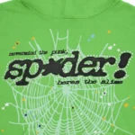 Sp5der Web Graphic Green Hoodie