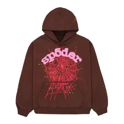 Sp5der Web Brown Hoodie