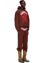 Sp5der Web Brown Hoodie