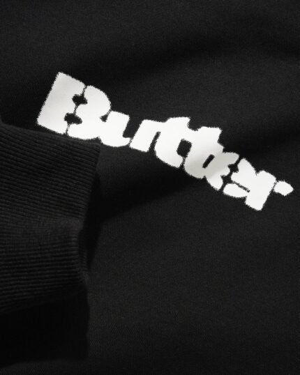 Butter Stencil Logo Pullover Hoodie, Black