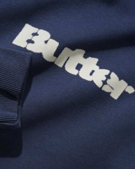 Butter Stencil Logo Pullover Hoodie, Navy