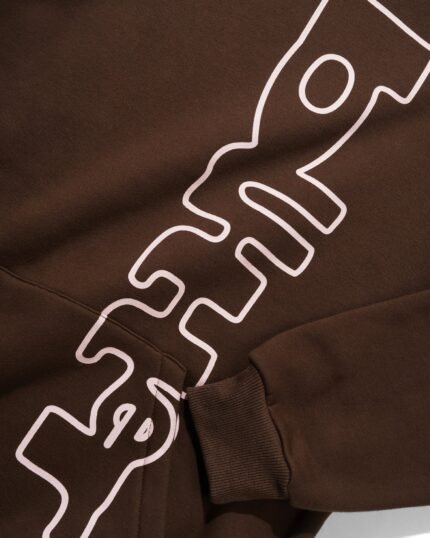 Butter Warped Pullover Hoodie, Dark Brown