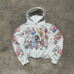 We Are Righteous The “Risen King” Cropped Zip Up White Hoodie
